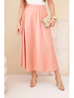 Dámska viskózna rozšírená sukňa tmavá marhuľová