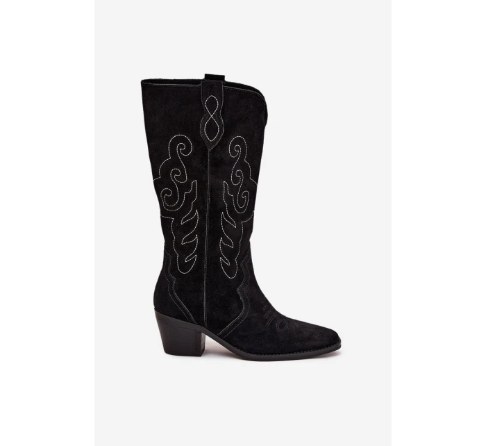 Velurové Dámské  Na Podpatku Černé model 21705036 - Zazoo