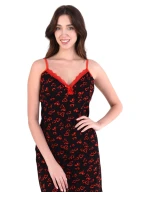 Dámská košilka model 19001976 černá se srdíčky - Karol Dámská košilka model 19001976 černá se srdíčky - Karol