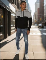 Pánská základní mikina s kapucí světle šedá Dstreet model 21985901 - FashionStreet