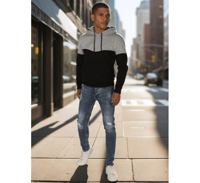 Pánská základní mikina s kapucí světle šedá Dstreet model 21985901 - FashionStreet