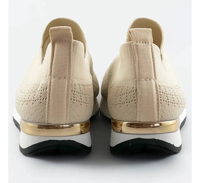 Béžové dámske nazúvacie športové topánky (XA157)