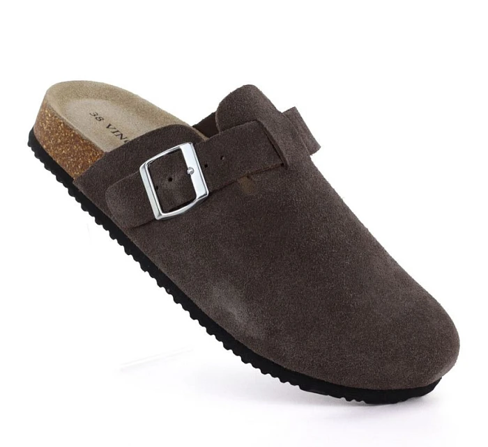 Skórzane damskie brązowe model 22086920 - VINCEZA