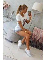 Halenka s model 18742982 grafikou bílá - K-Fashion
