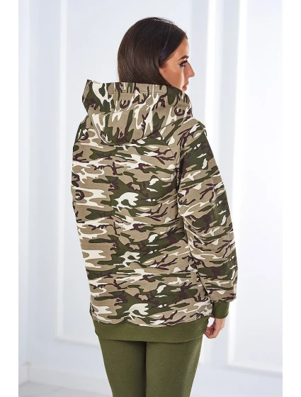 3dílná souprava top a legíny khaki + ecru model 18970353 - K-Fashion 3dílná souprava top a legíny khaki + ecru model 18970353 - K-Fashion