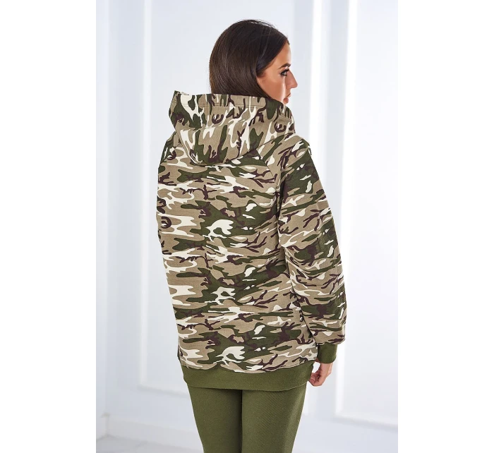 3dílná souprava top a legíny khaki + ecru model 18970353 - K-Fashion 3dílná souprava top a legíny khaki + ecru model 18970353 - K-Fashion