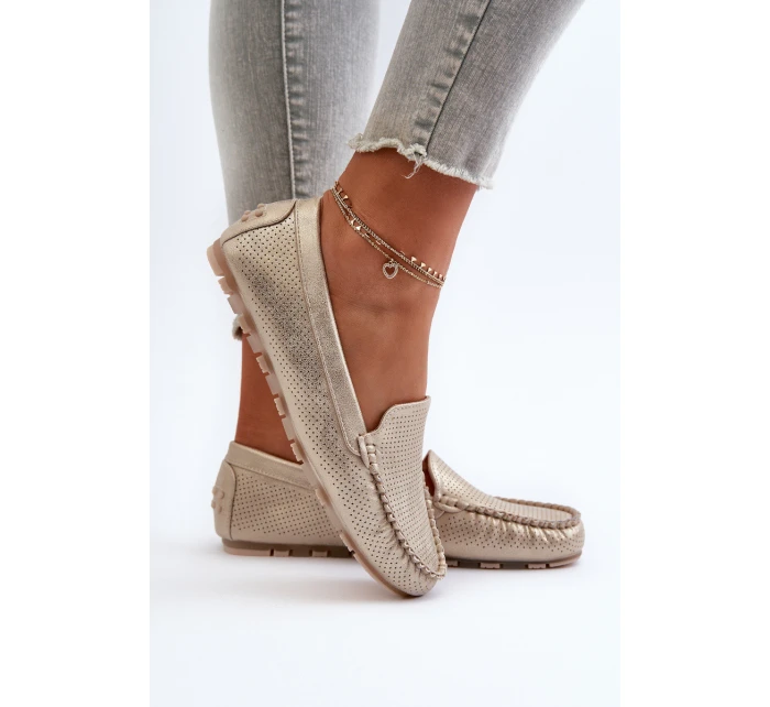 Damskie Mokasyny Złote Ranica Damskie Mokasyny Złote Ranica