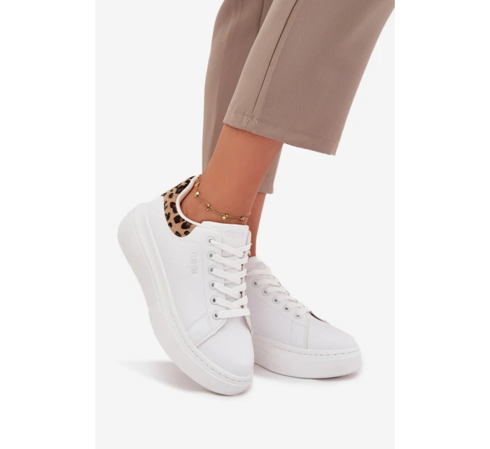 Sneakersy Damskie Na Platformie Big Star SS274247 Białe Panterka Sneakersy Damskie Na Platformie Big Star SS274247 Białe Panterka
