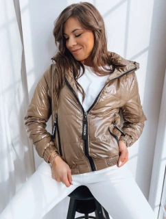 Dámska prešívaná bunda METALIC camel FashionStreet TY3409