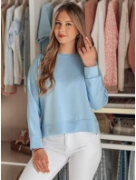 Dámská máslová halenka oversize s přívěskem modrá Dstreet model 21986131 - FashionStreet Dámská máslová halenka oversize s přívěskem modrá Dstreet model 21986131 - FashionStreet