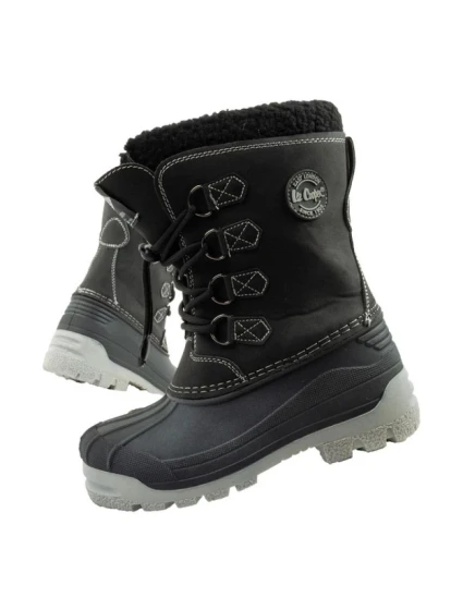 Lee Cooper detské zimné snehové topánky zateplené pre chlapcov čierne