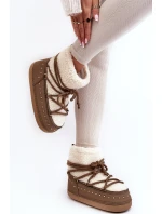 Dámské zateplené sněhule hnědé model 21637505 - Boto Dámské zateplené sněhule hnědé model 21637505 - Boto