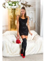Dámske trblietavé podkolienky SH105 black - In-Stylefashion