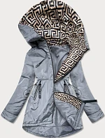 Šedo-béžová dámska bunda pre prechodné obdobie (B8037-9046)