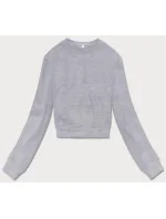 Světle šedá tenká krátká dámská tepláková mikina model 18378943 - J.STYLE