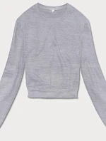 Dámska tenká krátka mikina svetlo šedá (8B938-2)