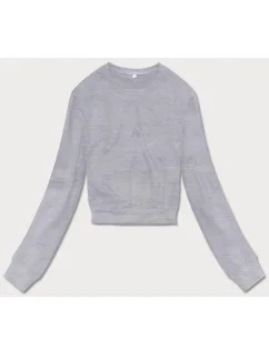 Svetlosivá tenká krátka dámska tepláková mikina (8B938-2)