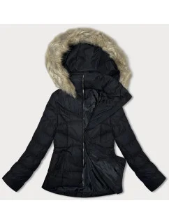 Čierna dámska krátka prešívaná zimná bunda J Style (5M3153-392)