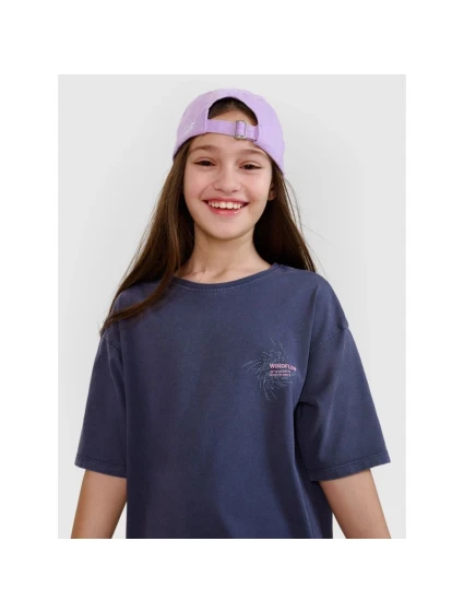 Dievčenské tričko oversize s potlačou 4F 4FJWSS25TTSHF1853-22S