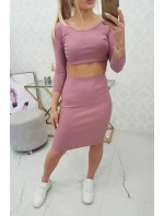 Súprava blúzky a sukne tmavo ružová Súprava blúzky a sukne tmavo ružová