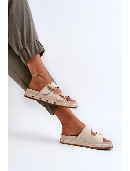 Dámske papuče na platforme Big Star Beige