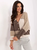 Dámsky sveter MI SW 0903.87 Béžovo-hnedý s ecru - FPrice