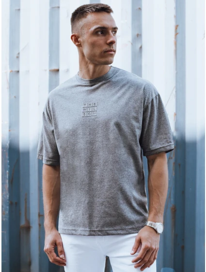 Pánské tmavě šedé tričko s potiskem FashionStreet RX5523 Pánské tmavě šedé tričko s potiskem FashionStreet RX5523