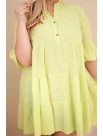 Dámske bavlnené šaty s volánikmi v nadmernej veľkosti svetlozelená