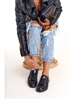 Damskie Skórzane Trampki Big Star Czarne V274871 Damskie Skórzane Trampki Big Star Czarne V274871