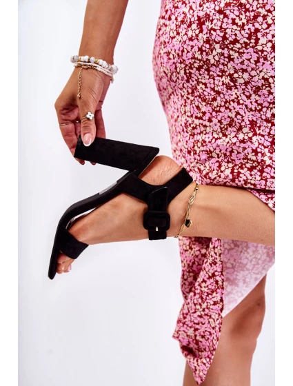 Klasické semišové sandály Černá model 21591929 - Boto