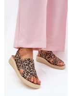 Zazoo 40392 Skórzane Sandały Damskie Panterka Brązowe Zazoo 40392 Skórzane Sandały Damskie Panterka Brązowe