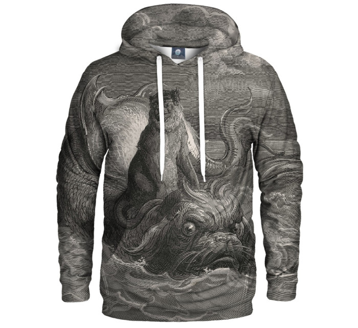 Aloha From Deer Dore Series - Monkey On A Dolphin Hoodie HK AFD494 Grey