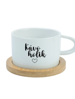 KÁVOHOLIK - bílý hrníček makronka 200 ml