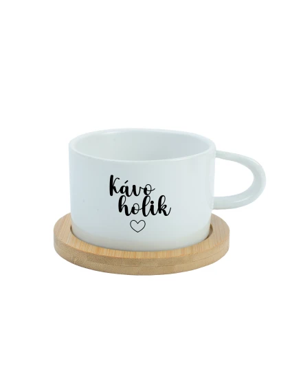 KÁVOHOLIK - bílý hrníček makronka 200 ml