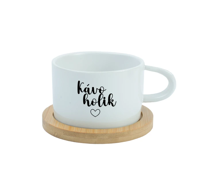 KÁVOHOLIK - bílý hrníček makronka 200 ml