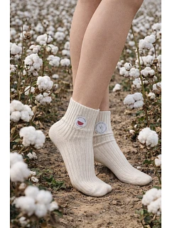Dámske prírodné ponožky 100% bavlna 201