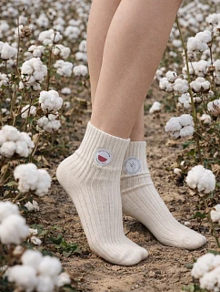 Dámske prírodné ponožky 100% bavlna 201