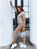 Dámsky béžový velúrový set SO COMFY FashionStreet AY0883 Dámsky béžový velúrový set SO COMFY FashionStreet AY0883