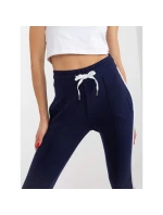 Námořnicky modré základní teplákové kalhoty s lemováním model 21767862 - Rue Paris