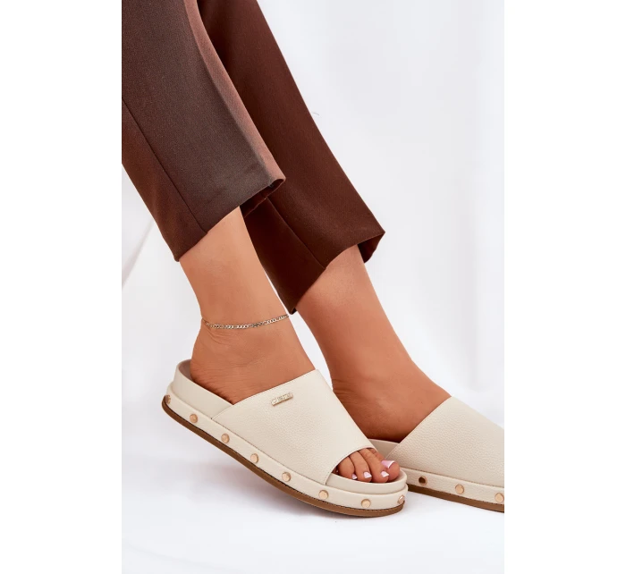 Dámské žabky na platformě Big Star model 21690727 Beige - Big Star Shoes Dámské žabky na platformě Big Star model 21690727 Beige - Big Star Shoes