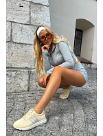 Dámské Sportovní Sneakersy z Semiše Žluté model 22200630 - Boto Dámské Sportovní Sneakersy z Semiše Žluté model 22200630 - Boto