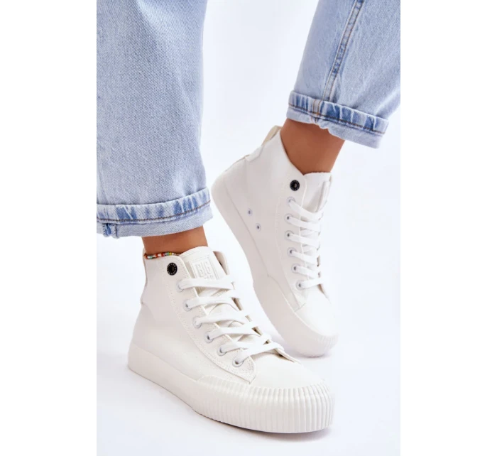 Dámské vysoké tenisky Big Star Fabric LL274445 Bílé