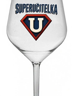 SUPERUČITELKA (MARK) - číry nerozbitný pohár na víno 470 ml