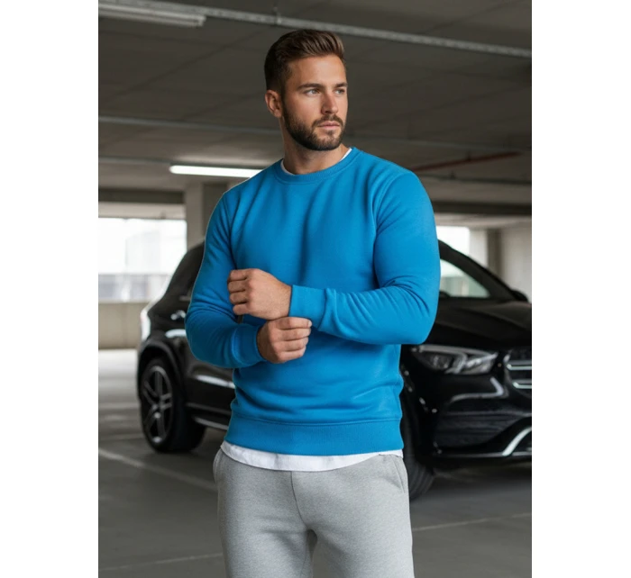 Pánská hladká modrá mikina Dstreet model 21962310 - FashionStreet Pánská hladká modrá mikina Dstreet model 21962310 - FashionStreet