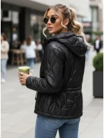 Dámská prošívaná bunda s kapucí černá Dstreet model 21995842 - FashionStreet