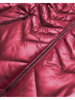 Dámska bunda vo vínovej bordovej farbe pre prechodné obdobie (MM21-83)