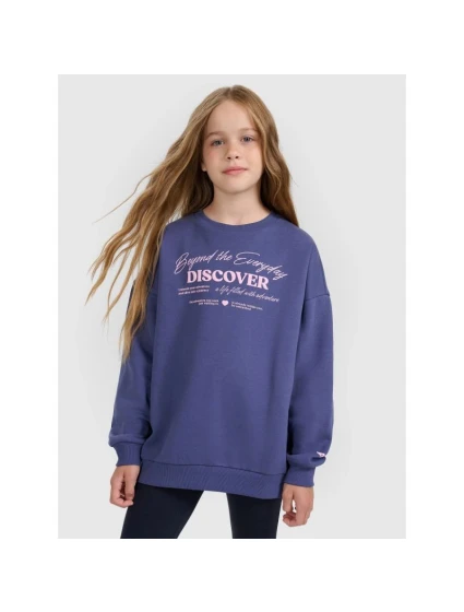 Dívčí mikina oversize bez kapuce model 21730470 - 4F Dívčí mikina oversize bez kapuce model 21730470 - 4F