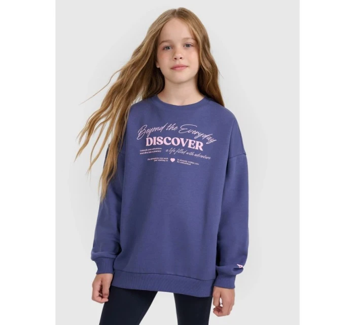 Dívčí mikina oversize bez kapuce model 21730470 - 4F Dívčí mikina oversize bez kapuce model 21730470 - 4F