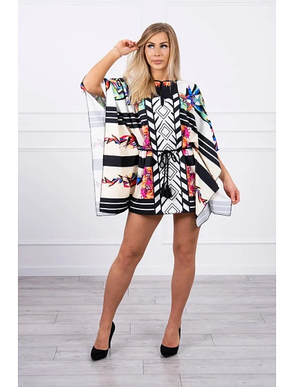 model 18746600 šaty s vázáním v pase bílé - K-Fashion