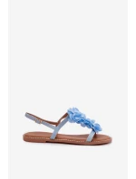 Dámské Sandály Ploché Modré Květiny model 21961065 - Boto Dámské Sandály Ploché Modré Květiny model 21961065 - Boto
